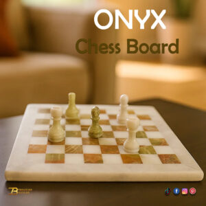 Handcrafted Onyx Marble Chess Board  ( Green Ziarat) Size: 12×12 inch