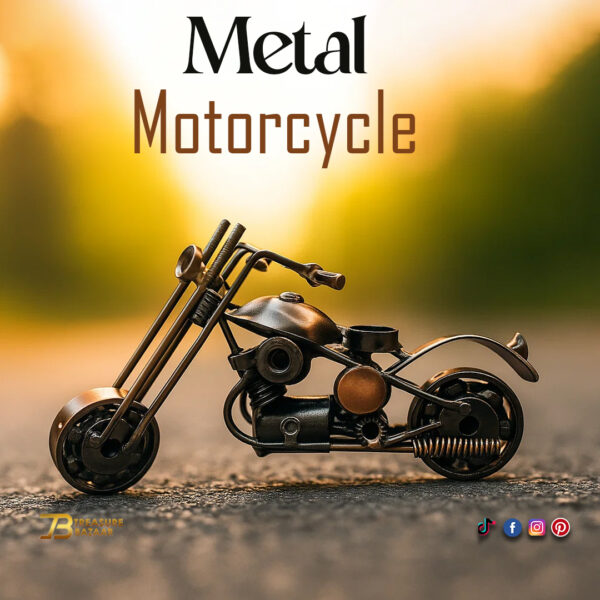 Handcrafted Vintage Metal Motorcycle size : 17cm