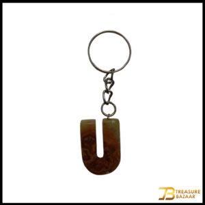 Handcrafted Onyx Marble Alphabetic Keychain