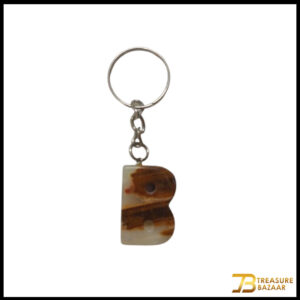 Handcrafted Onyx Marble Alphabetic Keychain
