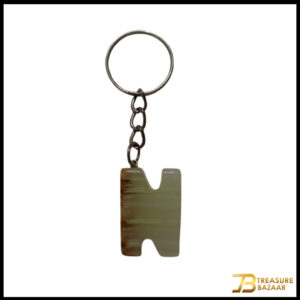 Handcrafted Onyx Marble Alphabetic Keychain