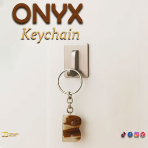 Handcrafted Onyx Marble Alphabetic Keychain