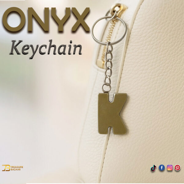 Handcrafted Onyx Marble Alphabetic Keychain