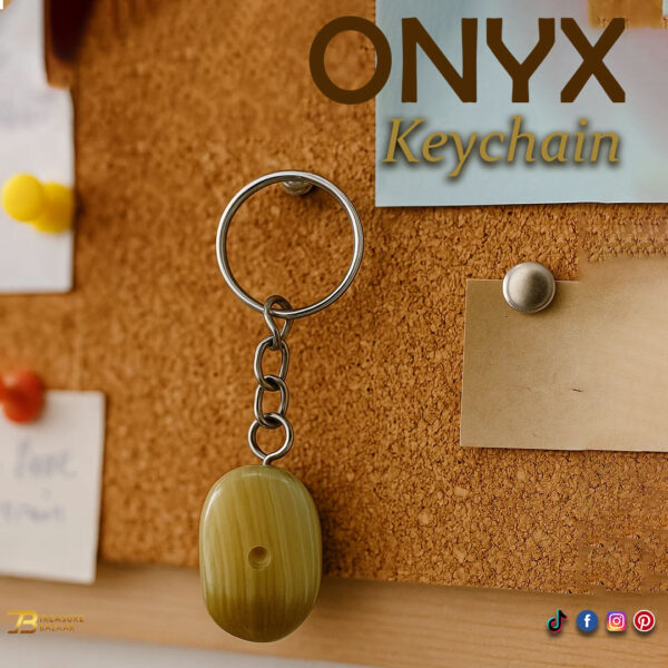 Handcrafted Onyx Marble Alphabetic Keychain