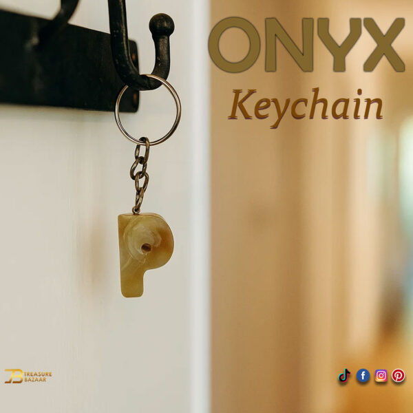Handcrafted Onyx Marble Alphabetic Keychain