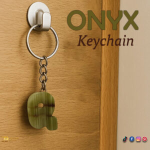Handcrafted Onyx Marble Alphabetic Keychain