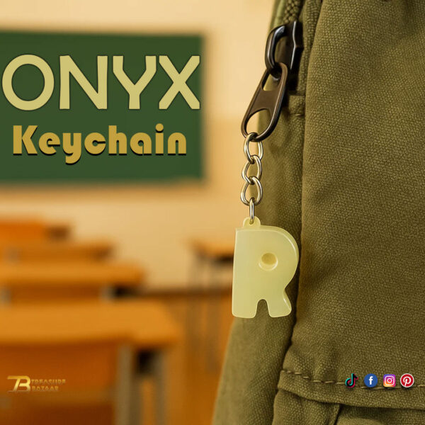 Handcrafted Onyx Marble Alphabetic Keychain