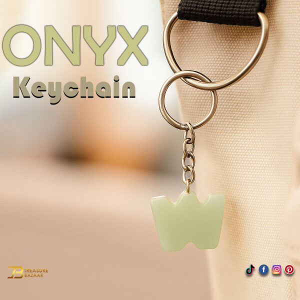 Handcrafted Onyx Marble Alphabetic Keychain