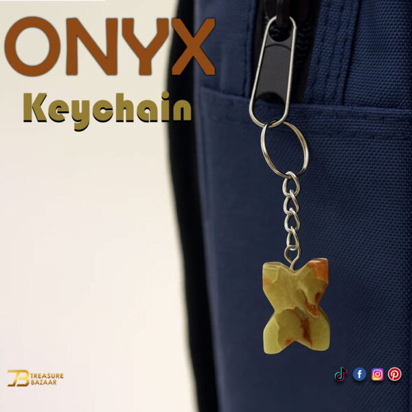 Handcrafted Onyx Marble Alphabetic Keychain