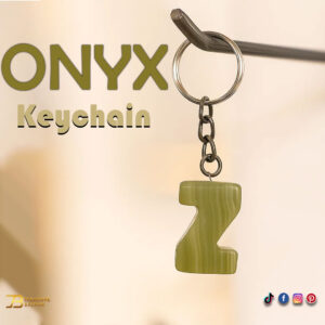 Handcrafted Onyx Marble Alphabetic Keychain