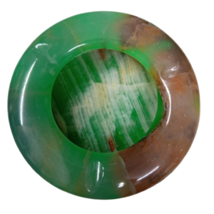 Handcrafted Green Striped Onyx Ashtray Size 10 cm