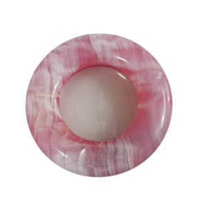 Handcrafted Pink Striped Onyx Ashtray Size 10 cm