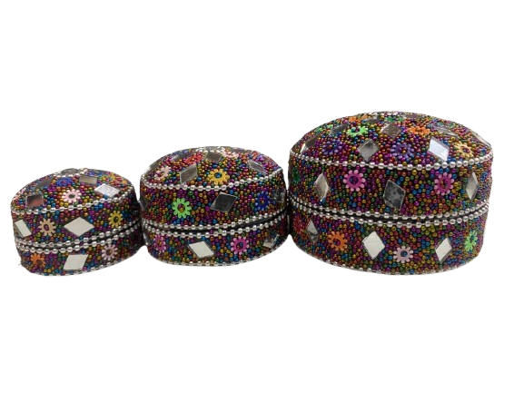 Handcrafted Decorative Bajri Box – Set of 3 - Image 11