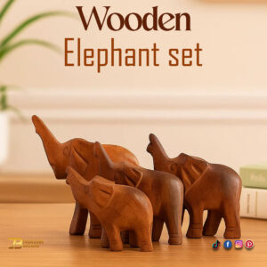 Handcrafted Wooden Elephant Set