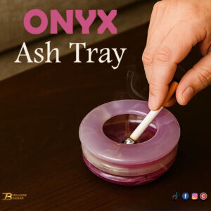 Handcrafted Purple Striped Onyx Ashtray Size 10 cm