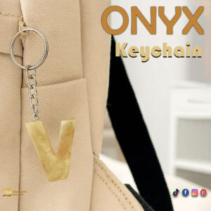 Handcrafted Onyx Marble Alphabetic Keychain