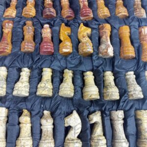 Handcrafted Onyx Marble Chess Board (Black Coral) Size: 12×12 inch
