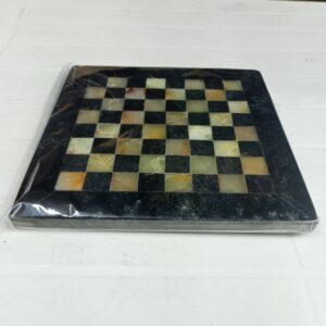 Handcrafted Onyx Marble Chess Board (Black & Marble) Size:8x8inch