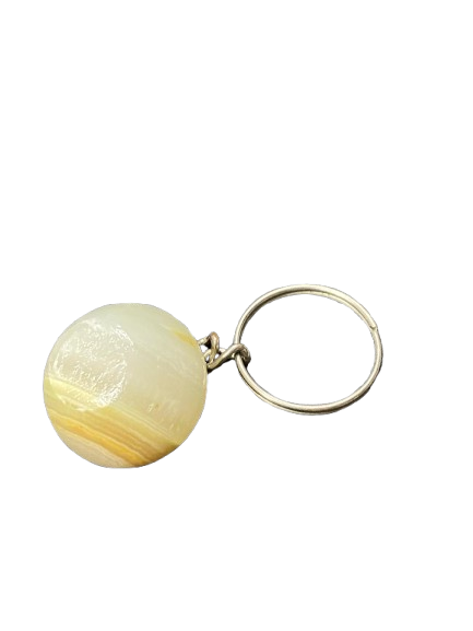 Handcrafted Onyx Marble Apple Keychain - Image 5