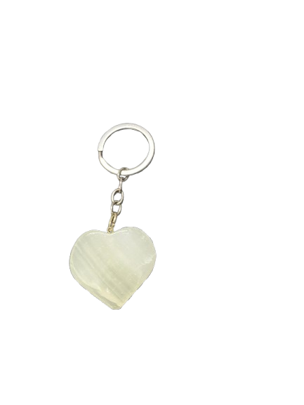 Handcrafted Onyx Marble heart Keychain - Image 2