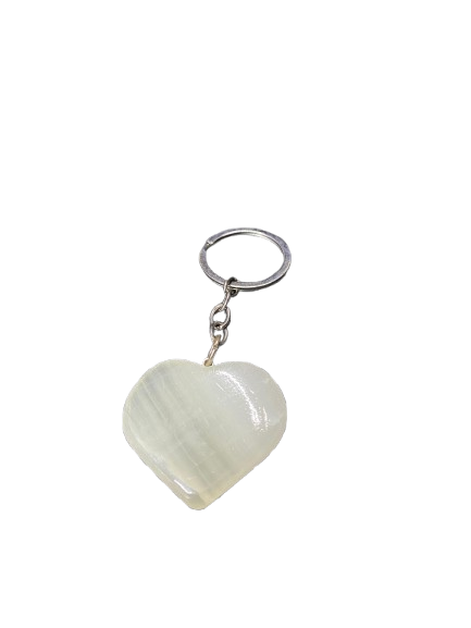 Handcrafted Onyx Marble heart Keychain