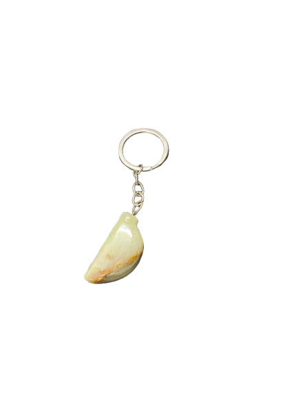 Handcrafted Onyx Marble banana Keychain - Image 2