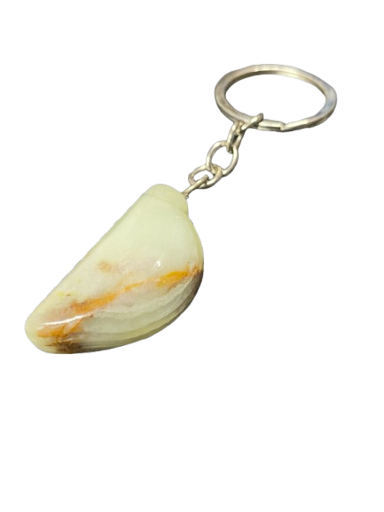 Handcrafted Onyx Marble banana Keychain - Image 4