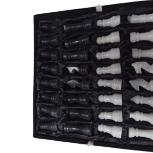 Handcrafted Onyx Marble Chess Board (Black Coral) Size: 12×12 inch