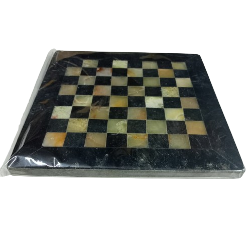 Handcrafted Onyx Marble Chess Board (Black & Marble) Size:8x8inch - Image 10