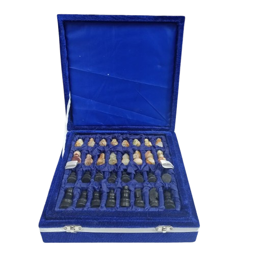 Handcrafted Onyx Marble Chess Board (Black & Marble) Size:8x8inch - Image 12