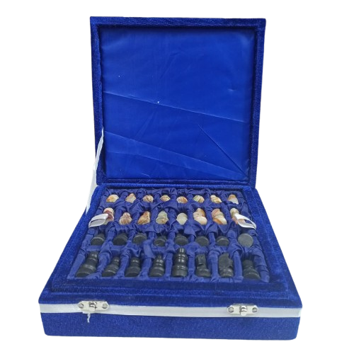 Handcrafted Onyx Marble Chess Board (Black & Marble) Size:8x8inch - Image 13