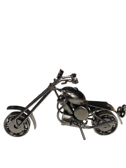 Handcrafted Vintage Metal Motorcycle size - Image 3