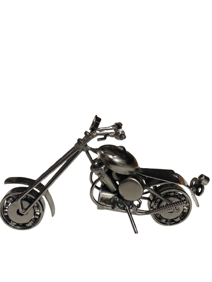 Handcrafted Vintage Metal Motorcycle size - Image 6