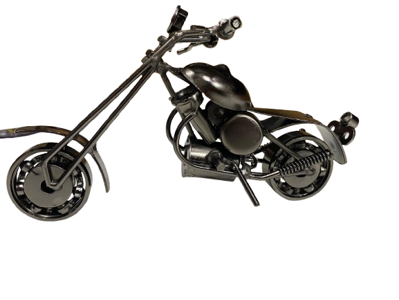 Handcrafted Vintage Metal Motorcycle size - Image 4