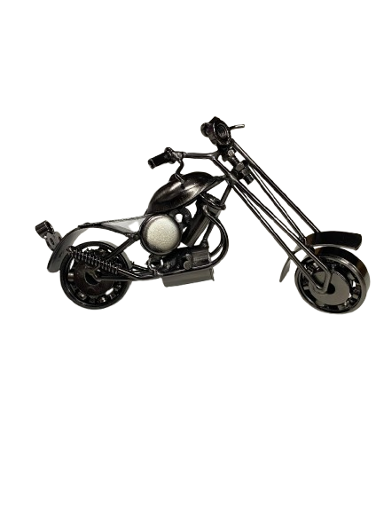 Handcrafted Vintage Metal Motorcycle size - Image 9