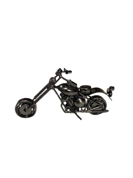 Handcrafted Vintage Metal Motorcycle size - Image 3
