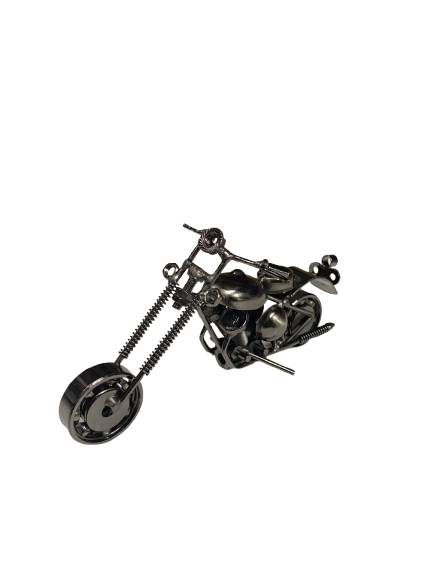 Handcrafted Vintage Metal Motorcycle size - Image 2