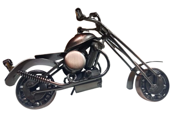 Handcrafted Vintage Metal Motorcycle size - Image 5