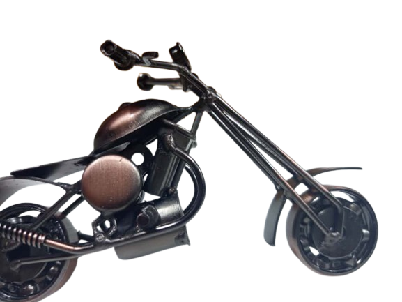 Handcrafted Vintage Metal Motorcycle size - Image 6