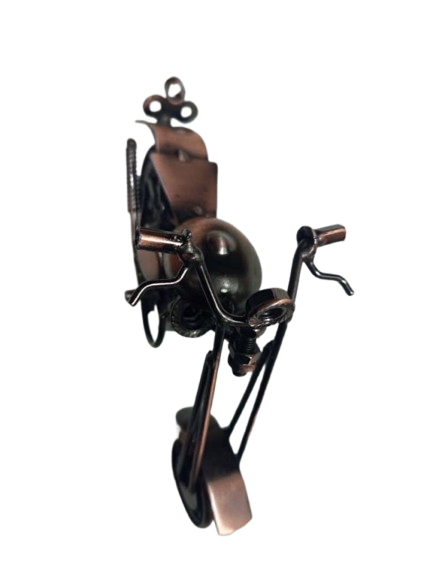 Handcrafted Vintage Metal Motorcycle size - Image 9
