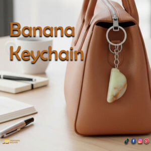 Handcrafted Onyx Marble banana Keychain