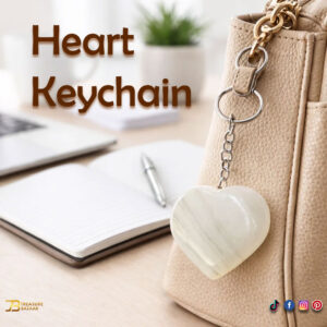 Handcrafted Onyx Marble heart Keychain