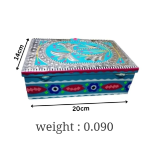Handmade Chamakpatti Storage Box (20 x 14)   , Chamakpatti Multipurpose Decorative Box , Vibrant Traditional Storage Box for Home Organization