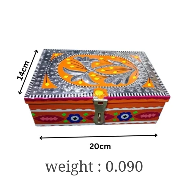Chamakpatti Box Set for Stylish Home Storage (20x14) , Traditional Handmade Box for Home Decor and Organization , Chamakpatti Decorative Organizer Boxes - Image 2