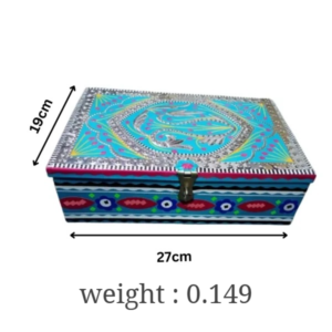 Pakistani Handcrafted Decorative Box Chamakpatti Style (27 x 19)  , Chamakpatti Box for Jewelry and Small Accessories , Colorful Traditional Storage Box