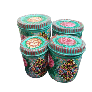 Truck Art Masala Box Set Vibrant Handmade Spice Storage