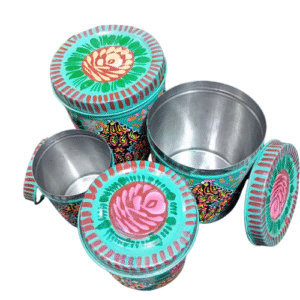 Truck Art Masala Box Set Vibrant Handmade Spice Storage