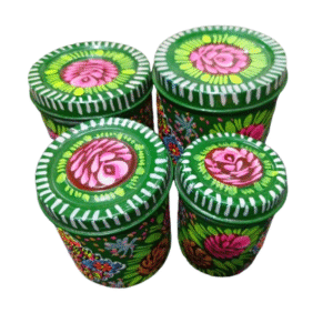 Truck Art Masala Box Set Vibrant Handmade Spice Storage