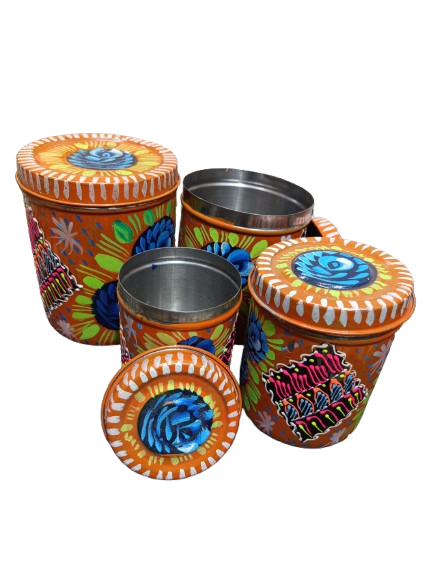 Truck Art Masala Box Set Vibrant Handmade Spice Storage - Image 4