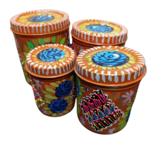 Truck Art Masala Box Set Vibrant Handmade Spice Storage